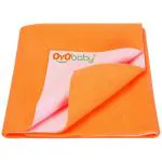 OYO BABY Quickly Dry sheet Super Soft Waterproof bed protector and Reusable Mat/Underpad/Absorbent Sheets/Mattress Protector (Medium (100cm X 70cm, Peach)