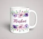 Nirlon Afreen name beautiful flower printed mug or cup for tea, coffee etc.