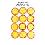 OM Phool Batti Ready to Use Terracotta Wax Free Clay Yellow Cow Ghee Diya Filled with Cow Ghee and Hand Made Cotton Wick for Puja - Pack of 36 Pcs. (Height: 1.5 CM)