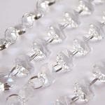 CRYSTA WORLD Crystal Glass Height Adjustable Octagonal Strings Bead Hanging Curtain (Transparent, White, 30 Feet)