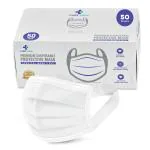 Careview 3 Ply Disposable Surgical Face Mask Box with FABRIC Earloop and built in Nose Pin , Certified by BFE>99% and PFE > 95%, SITRA, DRDO, ISO and CE (Pack of 50, WHITE)