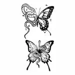 Temporary Tattoowala Double Butterfly Tattoo on Hand Waterproof Temporary Body Tattoo