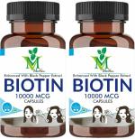 MINTVEDA Biotin Maximum Strength For Hair Nails And Skin Growth, 45 Pcs Each (Pack Of 2)