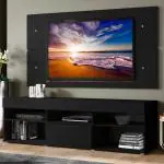 Madesa Easy to Assemble TV Stand with Panel for TV (Black) - up to 65 inch