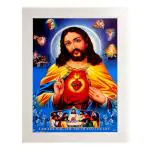 Indianara Multicolor Engineered Wood Jesus Christ Painting 25.4*33*1 cm