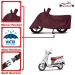Aashtik mart Suzuki Access Motorcycle Bike Scooty Cover Maroon Colour Water Resistant - UV Protection & Dust Proof Imported Fabric Quality,Sun Protection,Weather Bike - Scooty Two Wheeler Body Cover Suzuki Access