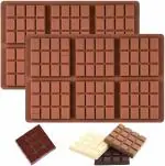 BAKEMO Silicone Chocolate Mold | Break-Apart Chocolate Big Bar Mold | 6 Cells 72 Cavities Square Chocolate Mould | Energy Bar Mold | Rectangle Baking Mould | Baking Mould pack of 1