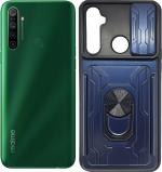 CarryWrap Back Cover for Realme 5, Realme 5s, Realme 5i (Blue, Dual Protection, Pack of: 1)