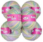 Simi Enterprise J-Multi Green Acrylic Baby Soft 4 Ply Wool Ball Hand Knitting Wool, Art Craft Soft Fingering Crochet Hook Yarn, Needle Knitting Yarn Thread Dye Jjc (Pack Of 8)