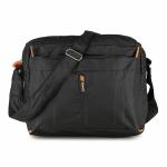 EGOODZ Unisex Crossbody Polyester Messenger One Side Sling Bag with Adjustable Strap for Men and Women (Black)