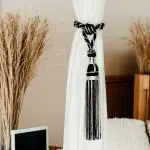 Amit Creations Curtain Tieback Tassels | Black & White Decorative Tieback Curtain Tassel | Curtain Tie Rope for Home & Office Decoration |Pack of 2 Pieces | Windows Curtain Accessories.
