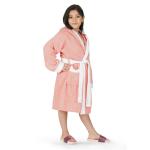 Rangoli 100% cotton kids Bathrobe for girls and boys, 400GSM, Stylish, Super soft, Lightweight & Highly absorbent Hooded Bathrobe (Pink, 7-8 Years)