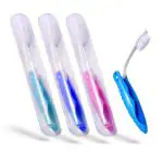 Dr. Flex Travel Foldable Soft Toothbrush with Cap Cover with Anti Bacterial Containers - Pack of 4