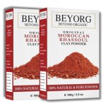 BEYORG Paraben Free Moroccan Rhassoul Clay for Anti Acne - Pimple, Anti Ageing and Tan Removal - 200 g (pack of 2)