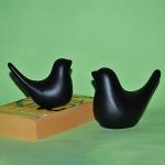 CraftVatika Love Bird Showpiece for Home Decor, Black Bird Couple Pair Figurine for Home Decor Items