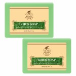 KA KHADIARK Natural Khus Bath Soap| Herbal Soap| Natural Soap| Khadi Soap| Organic Soap for Men & Women 125gm Pack of 2