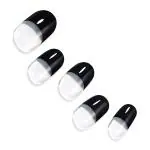 DASHING DIVA Glaze Black French | Gel Nail Stickers | Korean Nail Art I Short | Square Shaped Nails | Nail Stickers