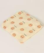 BLOOMING BUDS Cotton Printed Baby Fitted Cot Sheet, Off White and Peach (0 to 3 Years) L 140 x B 70 x H 10 cm