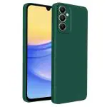 Knotyy Ultra Soft Rubberised Back Cover for Samsung Galaxy A15 5G | Inner Velvet Fabric Lining | Matte Silicone Flexible |Raised Bumps for Camera & Screen Protection Back Case Cover - Green