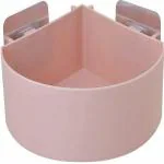 SHOPITECH Bathroom Kitchen Storage Organize Shelf Rack Triangle Shower Corner Caddy Basket with Wall Mounted Suction Cup Plastic Wall Shelf (Number of Shelves - 1)