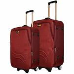 Skyline Polyester Spinner Luggage Suitcase with Number Lock (Pack of 2) -Red (85901-R )