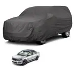 Auto Hub Car Body Cover Compatible with Skoda Rapid with Mirror Pockets, Triple Stitched, Water Resistant Car Cover, Grey