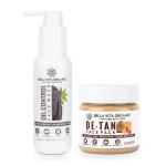 Bella Vita Organic De Tan Removal Charcoal Face Wash And Detan Face Pack For Deep Exfoliation, Anti Tanning, Dead Skin Remover, Skin Brightening - Best For Men, Women (Combo Of 2)
