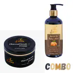 Laurvel Almonds Oil Body Lotion 250ml & Charcoal Scrub Cream 100gm