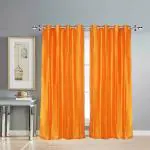 Jvin Fab Yellow Silk Curtain, 111.8 X 213 X 2.5 Cm