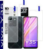 DESIBUZZ 5 Layers Transparent Front and Back Tempered Glass for Vivo Y35 (pack of 3)