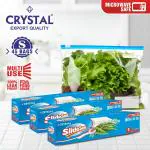 Crystal SlideSeal Storage Bags - Multi Purpose, Reusable, Freezer, 100% Leak Proof, FDA Food Grade, Microwave Safe - SMALL , 15 Pcs x Pack of 3 , 45 Bags
