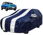 MOCKHE Car Cover Compatible with Tata Punch with Mirror Pocket, Water Resistant, Triple Stitched, Punch Car Cover- Navy White
