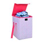 QUAIL Laundry Basket with Handle, Foldable Laundry Hamper, Collapsible Laundry Sorter and Organizer Tall Storage Basket Pack 1 (Pink)
