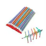 Neel Rubber Multicolor Soft Bendy Pencils Striped Pencil With Eraser For Kid