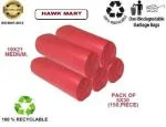 HAWK MART RED BIODEGREDABLE GARBAGE BAG /TRASH BAG/ DUSTBIN BAG/ MEDIUM SIZE / ROLL SIZE -19*21[30 BAGS]-Pack of 5