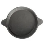 Kichera Black Cast Iron Fish Fry Pan With 2 Loop Handles, 10 Inch