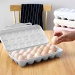 Skofri Grey Plastic 18 Grid Egg Storage Box