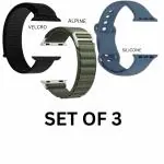 MADHAV COMMUNICATION Smart Watch Strap Soft Silicone, Velcro , Alpine Combo Packs for Apple Watch 42mm/44mm/45mm/49mm (Series 9/8/7/6/5/4/3 SE Ultra/Ultra 2) -