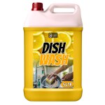 FLISKO Dishwash Liquid 5 Liter Yellow Fresh Fragrance Powerful Grease Cleaner Removes Toughest Stains 50% Less Scrubbing Leaves No Residue