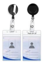 Shining Zon Single Side PVC Card Holder Badge Transparent for School Institute Office use for Vertical Yoyo Clip - Pack of 10