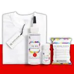 Kadam Skin Friendly Tie Dye Bottle With White T-Shirt, 100% Cotton 180 Gsm T-Shirt, Dye Activator - Color Fixative Included, Cold Fabric Dye Colors (Small 3