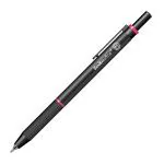 Scrikss Twist 0.5mm Mechanical Pencil with Lead, Matte Black Plated Aluminium Body, Interchangeable Mini Eraser, Push Mechanism, Retractile Function - Pink