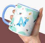 NH10 DESIGNS Colorful Alphabet Letter N Printed Coffee Mug for Kids Girls Boys Friends Love Best Gift for Birthday Anniversary Initial Letter N (Ceramic Tea Coffee Mug-350ml) - ABV3TM 130