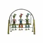 Parshivi Handicrafts Wrought Iron Tribal Rajasthani Musician Sitting on Jula Decorative Home Decor Showpiece 14 Inch