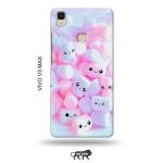 Tweakymod Printed Cute FAces Back Cover For Vivo V3 Max