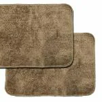 Elegant Weavers Bath Mats | Microfiber | Anti Skid for Bathroom Mat (55x35 Cm), Beige, Pack of 2