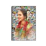 Abhi Online Shop Mosaic Wood Photo Frame Personalized Collage 30-70 Photos waterproof and Unbreakable (10X15)