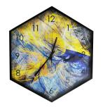 Urban Sajavaat New Silent Art Hexagon Shape Wall Clock, Continuous Movement - Yellow