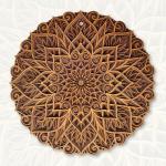 Gloridec Wooden 3D Laser Cut Decorative Mandala Wall Decor | Decorative Multi Layered Round Mandala Wall Art, Living Room Wall Hanging (Round Mandala) (24