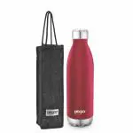 pexpo 1800ml 24 Hrs Hot and Cold Water Bottle with Jute-bag Vacuum Insulated Electro Flask , Crimson Red, Steel